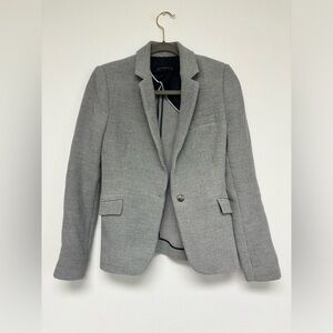 ZARA STRAIGHT CUT HERRINGBONE BLAZER GRAY Women’s size M medium NWOT